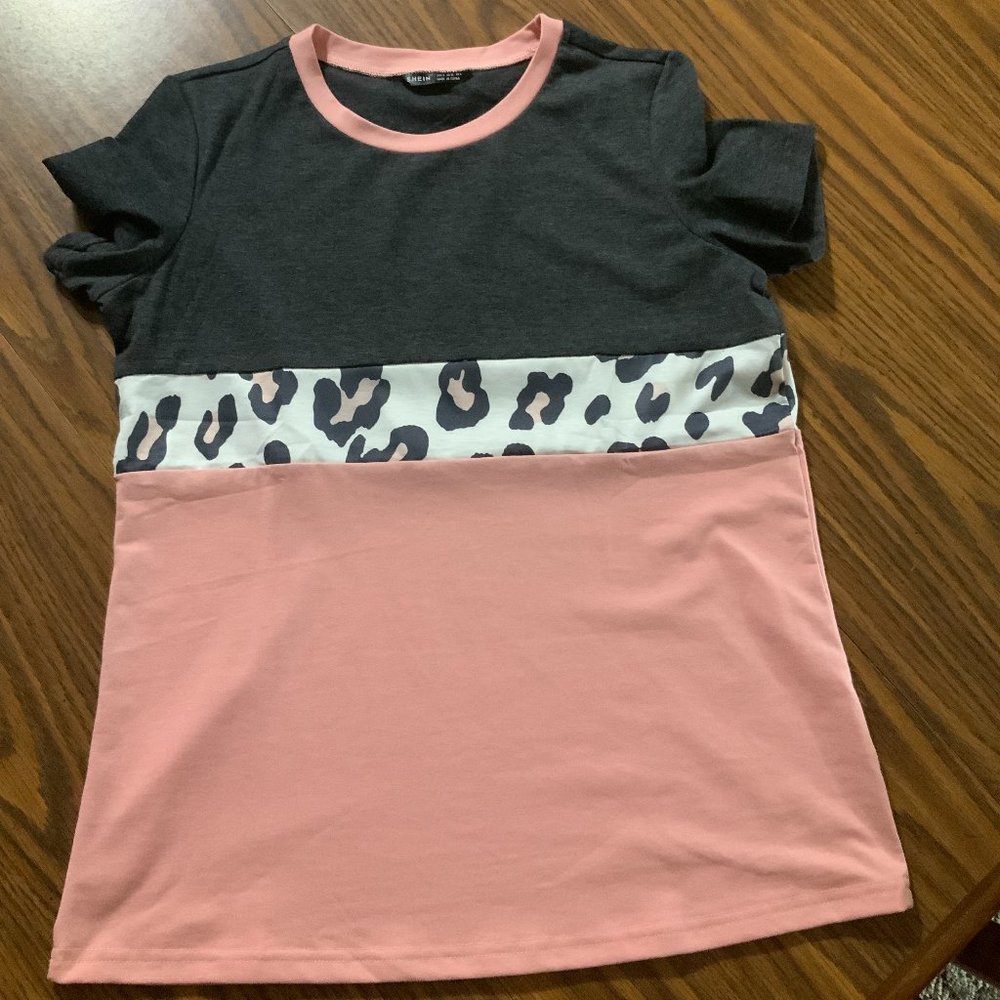 Shein | Small | Grey Peach Leopard